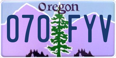 OR license plate 070FYV