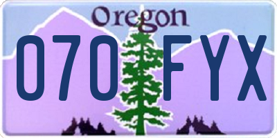 OR license plate 070FYX
