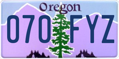 OR license plate 070FYZ