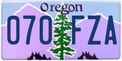 OR license plate 070FZA