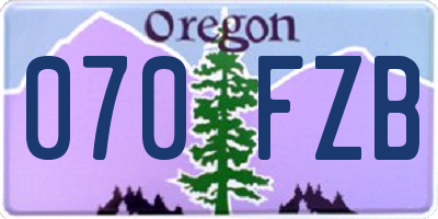 OR license plate 070FZB