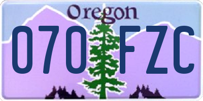 OR license plate 070FZC
