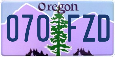 OR license plate 070FZD