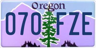OR license plate 070FZE