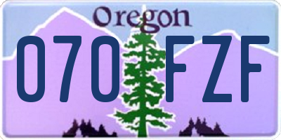 OR license plate 070FZF