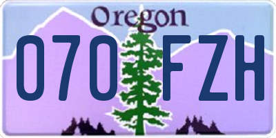 OR license plate 070FZH