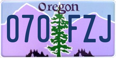 OR license plate 070FZJ