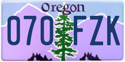 OR license plate 070FZK