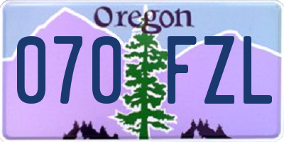 OR license plate 070FZL