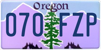 OR license plate 070FZP