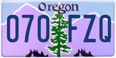 OR license plate 070FZQ