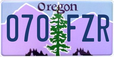 OR license plate 070FZR