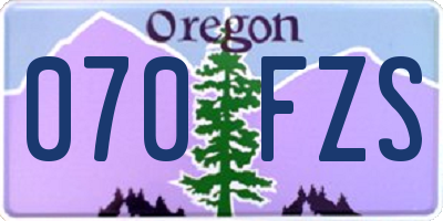 OR license plate 070FZS