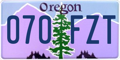 OR license plate 070FZT