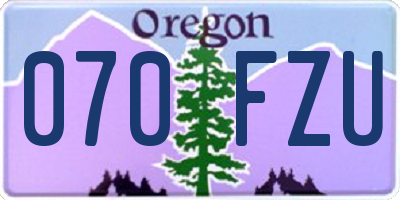 OR license plate 070FZU