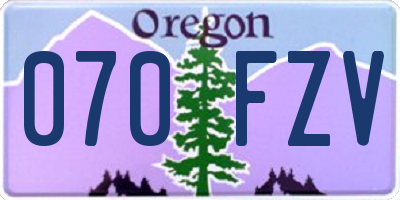 OR license plate 070FZV