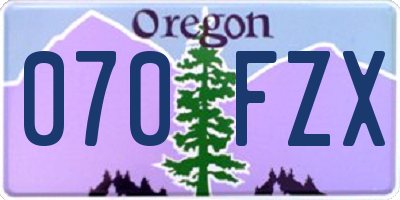 OR license plate 070FZX