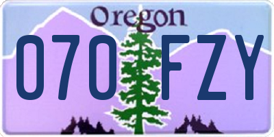 OR license plate 070FZY