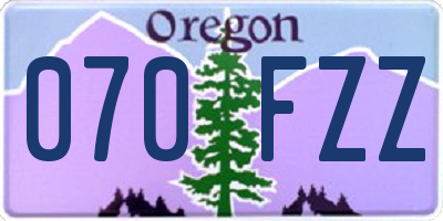 OR license plate 070FZZ