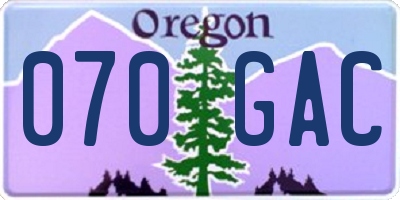 OR license plate 070GAC