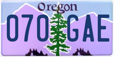 OR license plate 070GAE
