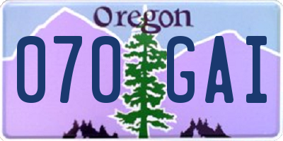 OR license plate 070GAI