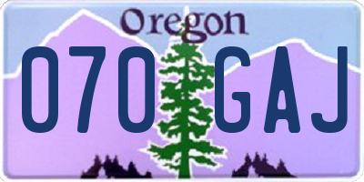 OR license plate 070GAJ