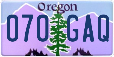 OR license plate 070GAQ