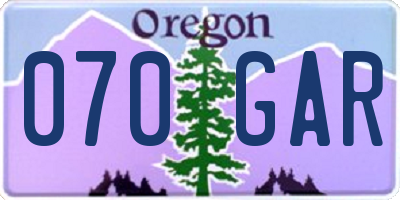 OR license plate 070GAR