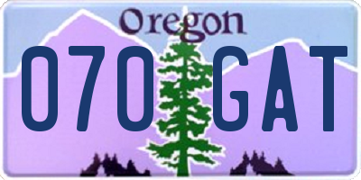 OR license plate 070GAT