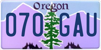 OR license plate 070GAU