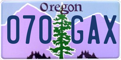 OR license plate 070GAX