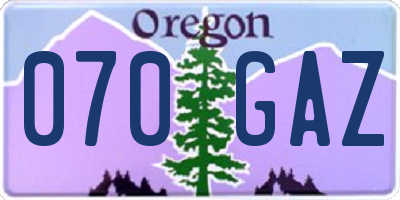 OR license plate 070GAZ