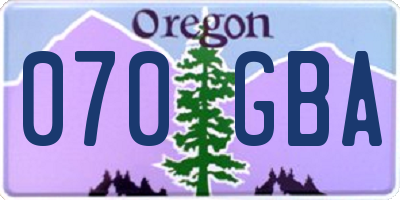 OR license plate 070GBA