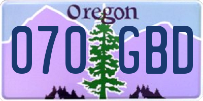 OR license plate 070GBD