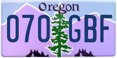 OR license plate 070GBF