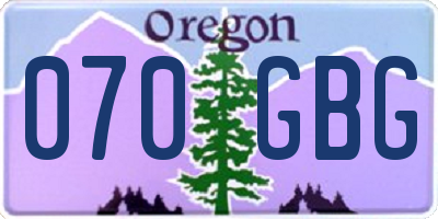 OR license plate 070GBG