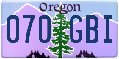 OR license plate 070GBI