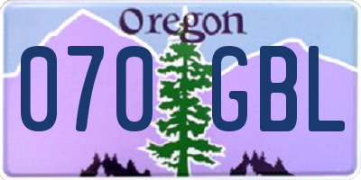 OR license plate 070GBL