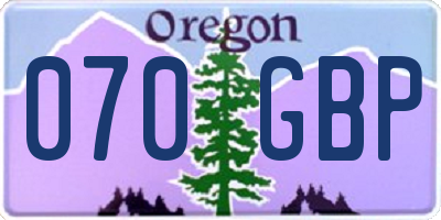 OR license plate 070GBP