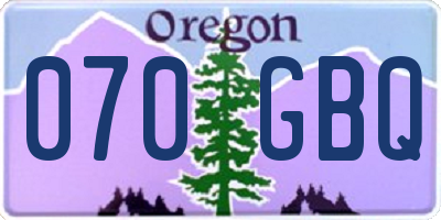 OR license plate 070GBQ