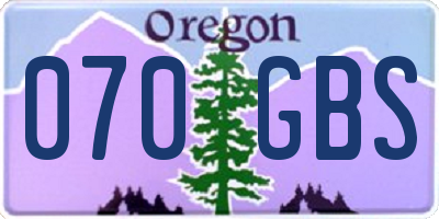OR license plate 070GBS