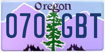 OR license plate 070GBT