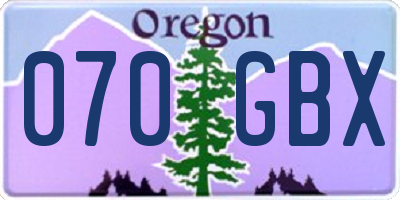 OR license plate 070GBX