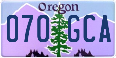 OR license plate 070GCA