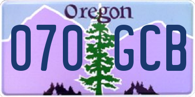 OR license plate 070GCB