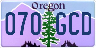 OR license plate 070GCD
