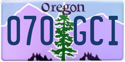 OR license plate 070GCI