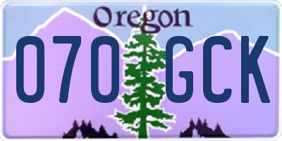 OR license plate 070GCK