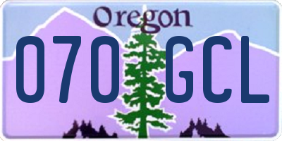 OR license plate 070GCL